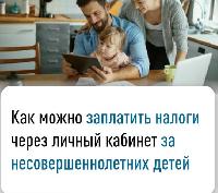 Как можно заплатить налоги через личный кабинет за несовершеннолетних детей